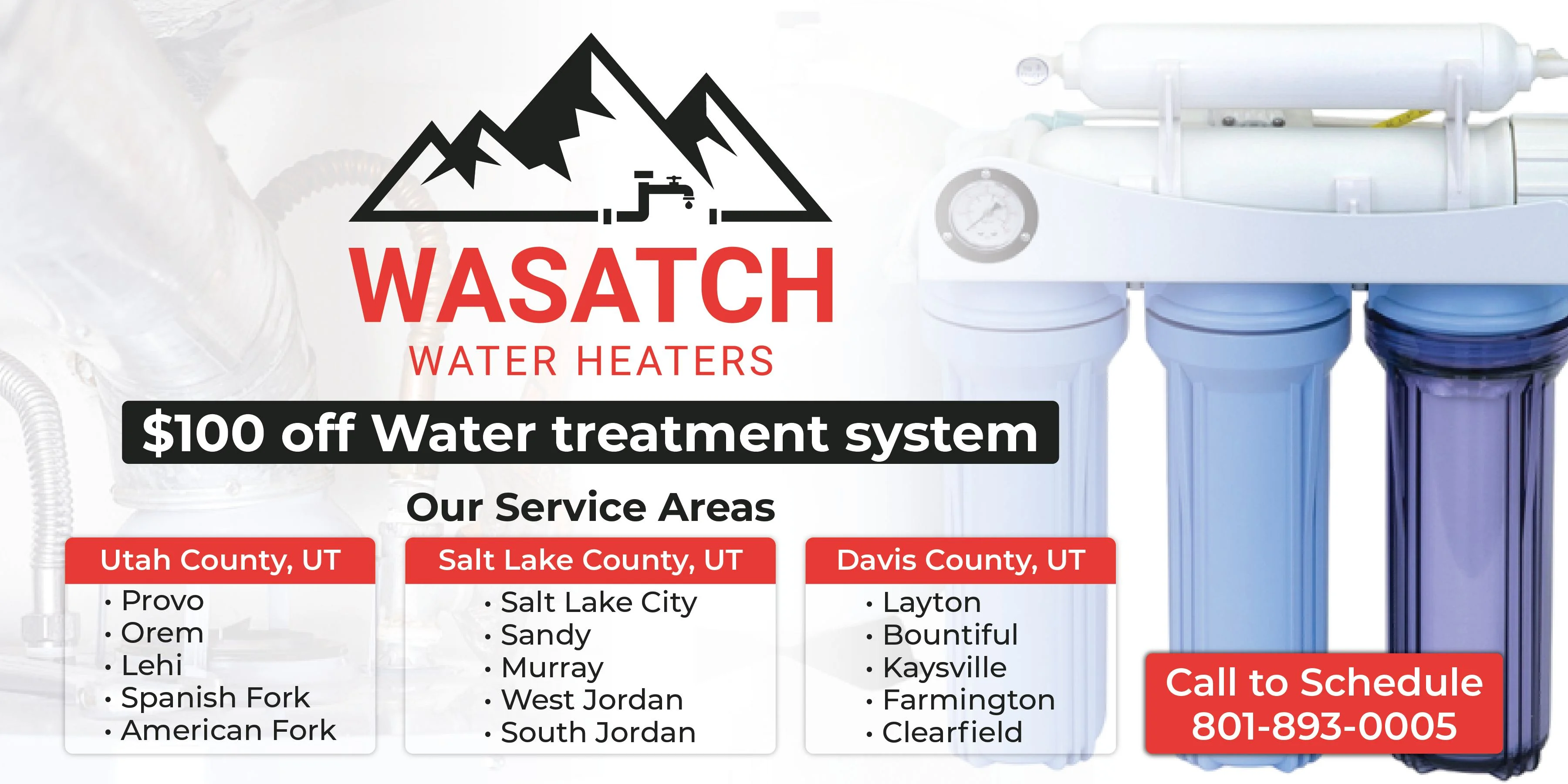 $100 OFF Water Filtration Installation Coupon